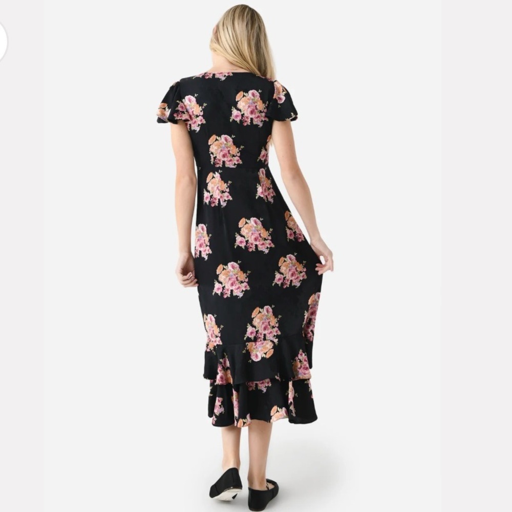 LoveShackFancy Elowen Midi dress floral Silk blend fabric size 0 - Picture 3 of 14